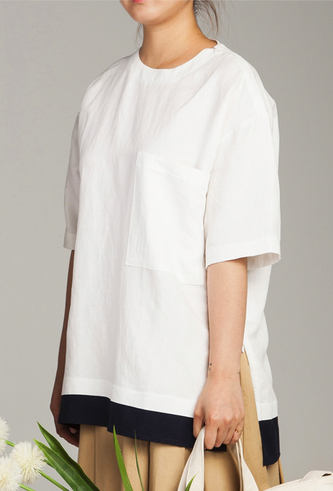 Linen layered pullover shirts_Off White(40%off 98000→58800)
