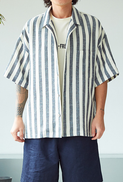 Side slit shirts_Stripe [40%할인 82,000 -&gt; 49,200]